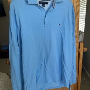 Tommy Hilfiger Blue Polo Shirt Classic Long-Sleeve